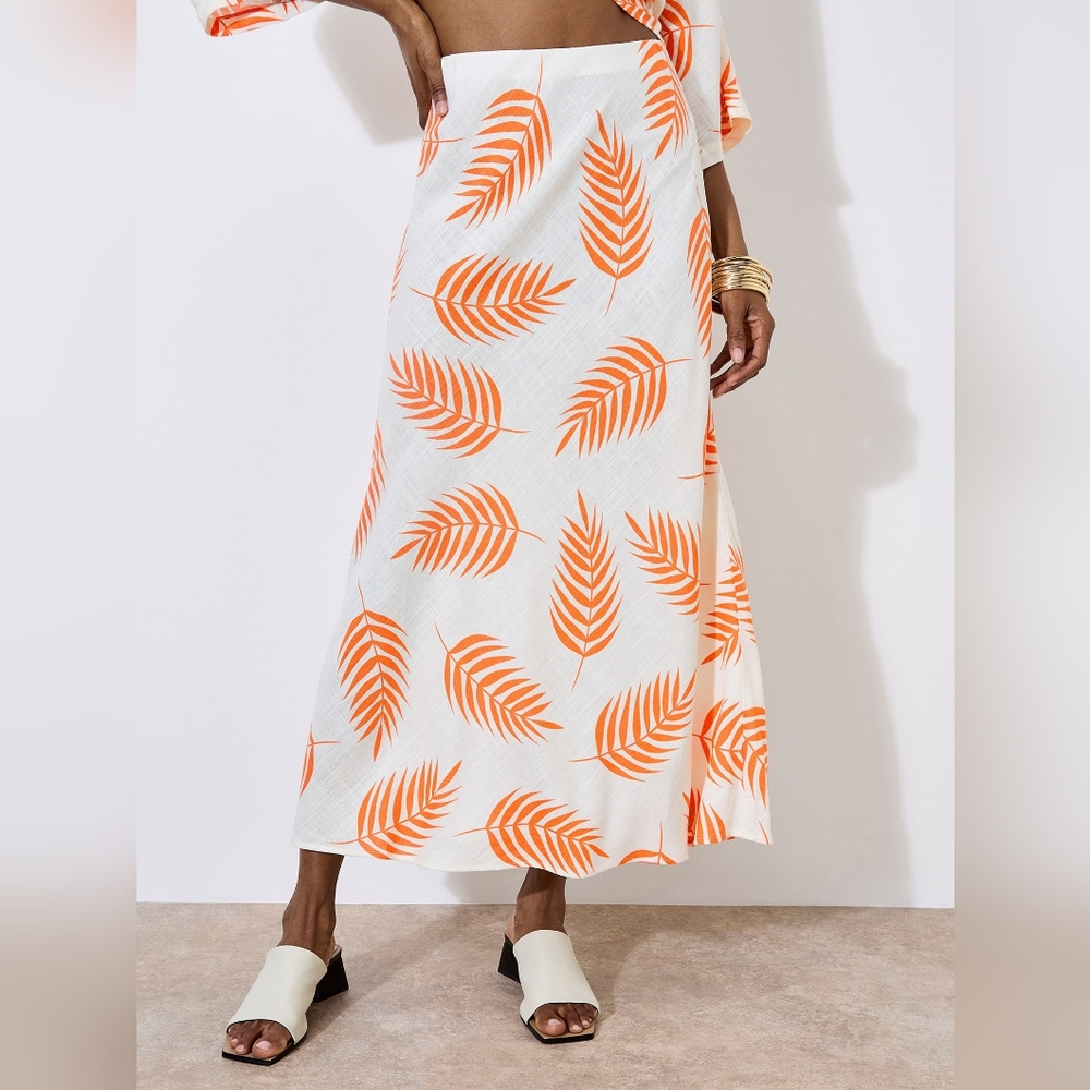 Tropical Leaf Wrap Skirt